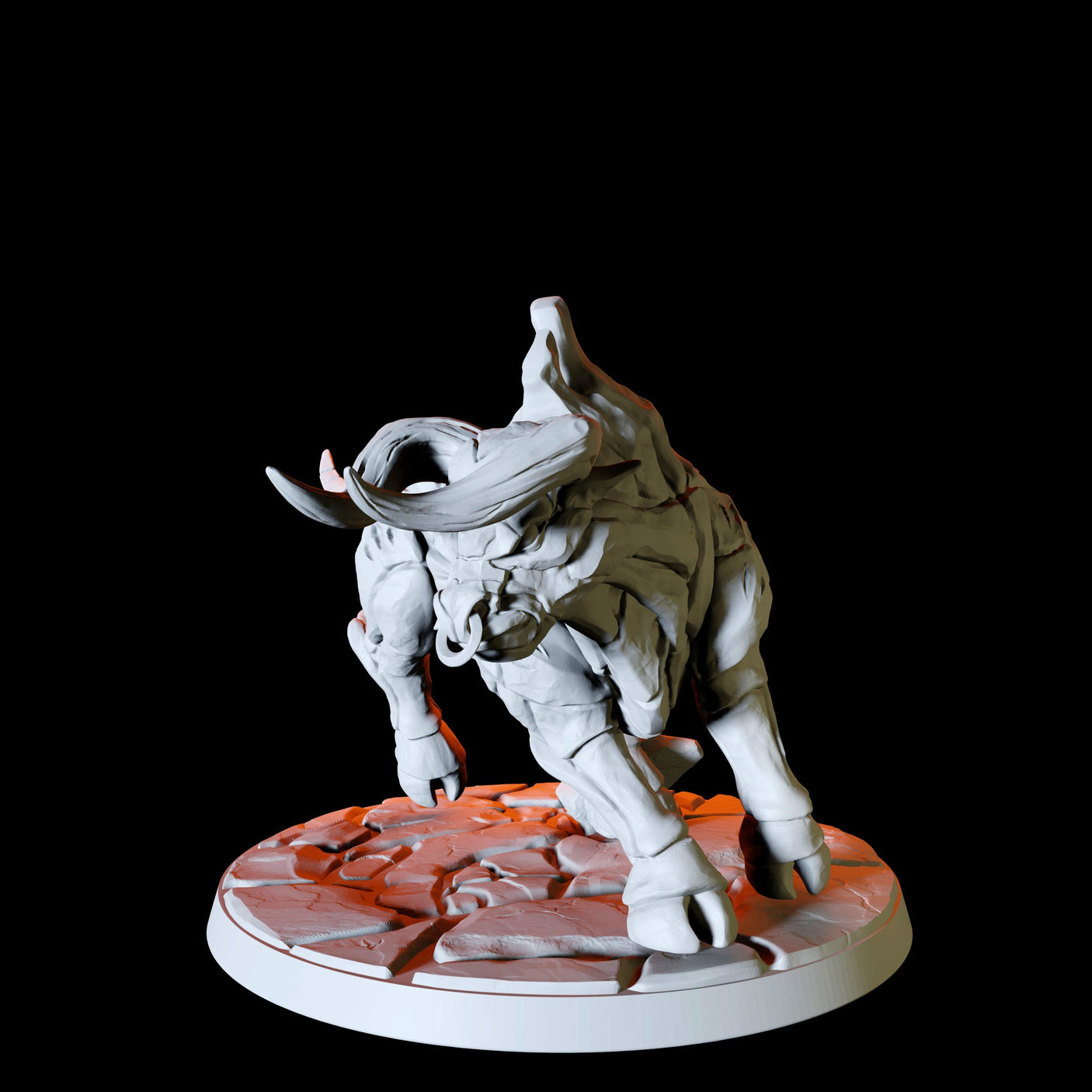 Armoured Bull Type A Miniature for Dungeons and Dragons, Pathfinder or other TTRPGs