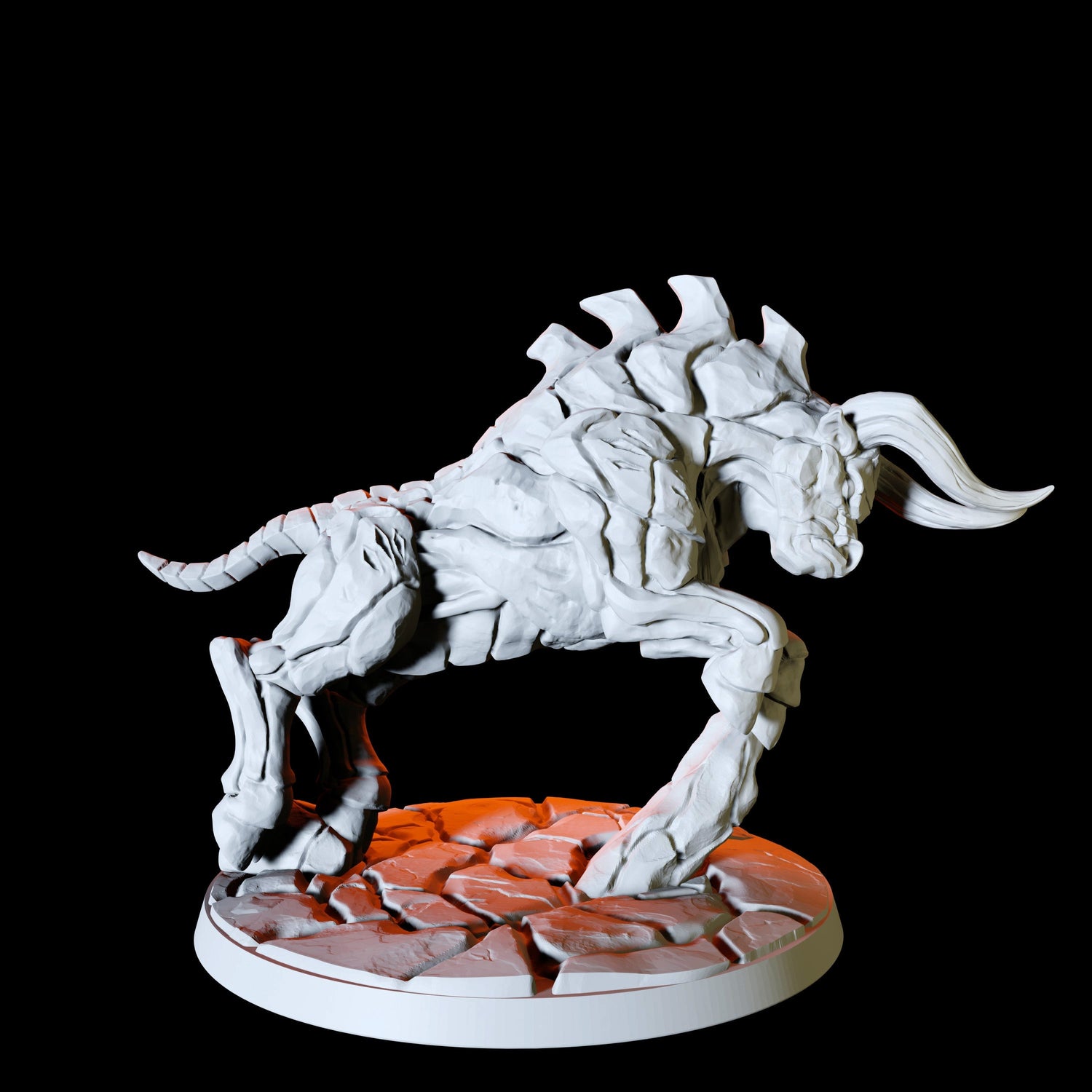 Armoured Bull Type B Miniature for Dungeons and Dragons, Pathfinder or other TTRPGs