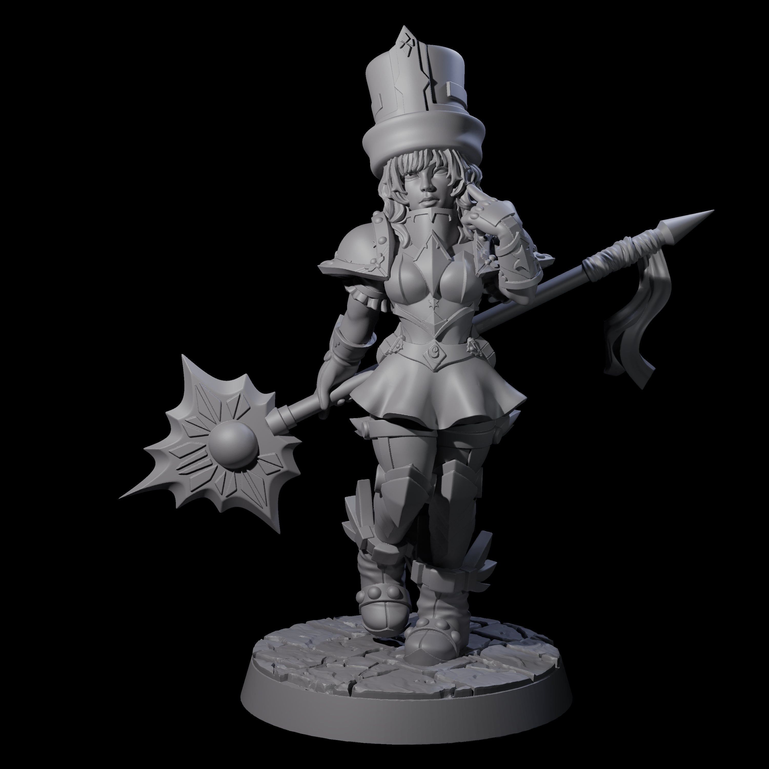 Armoured Court Jester Miniature for Dungeons and Dragons, Pathfinder or other TTRPGs