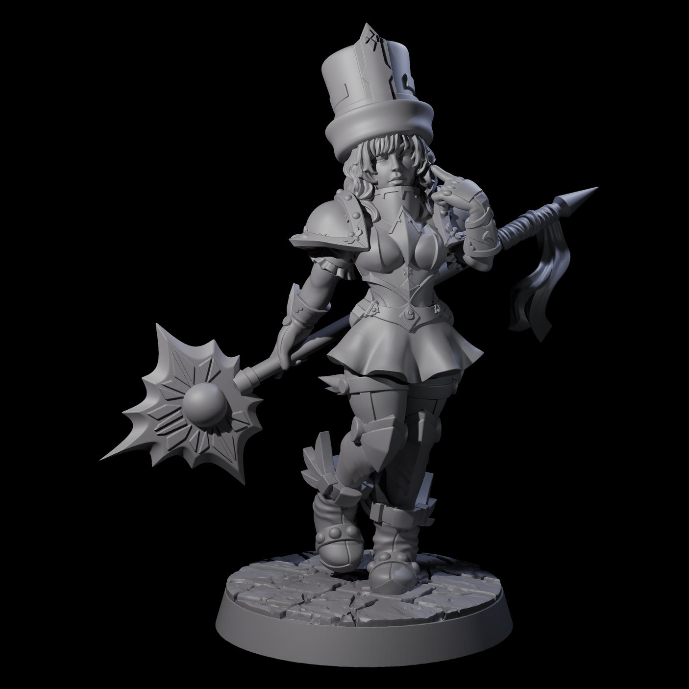 Armoured Court Jester Miniature for Dungeons and Dragons, Pathfinder or other TTRPGs