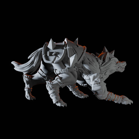 Armoured Dogs Miniature for Dungeons and Dragons, Pathfinder or other TTRPGs