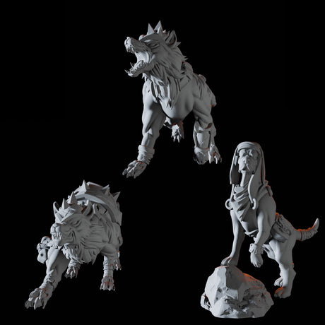Armoured Dogs Miniature for Dungeons and Dragons, Pathfinder or other TTRPGs