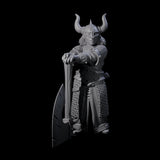 Armoured Dwarf Barbarian Miniature for Dungeons and Dragons, Pathfinder or other TTRPGs