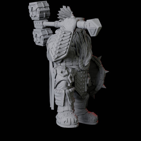 Armoured Dwarf with Shield and Hammer Miniature for Dungeons and Dragons, Pathfinder or other TTRPGs