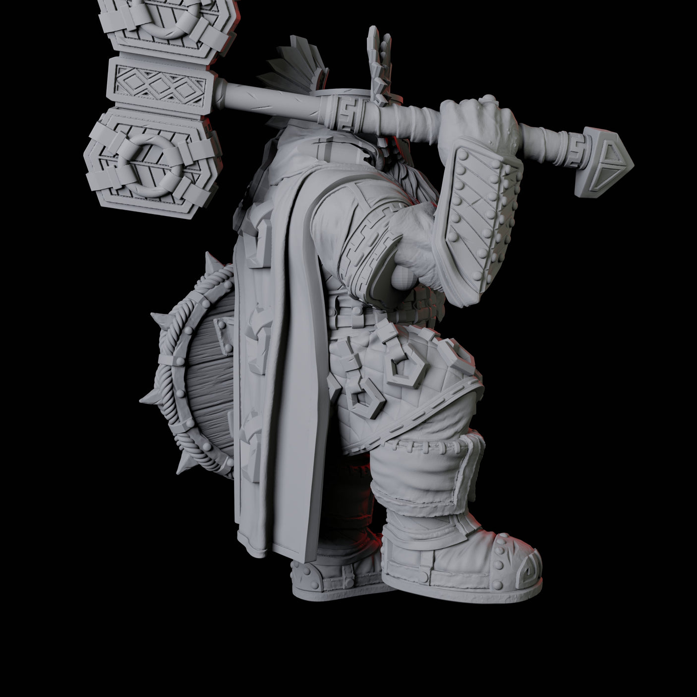 Armoured Dwarf with Shield and Hammer Miniature for Dungeons and Dragons, Pathfinder or other TTRPGs