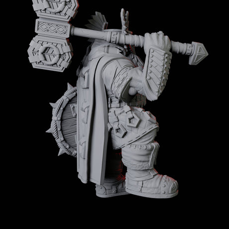 Armoured Dwarf with Shield and Hammer Miniature for Dungeons and Dragons, Pathfinder or other TTRPGs