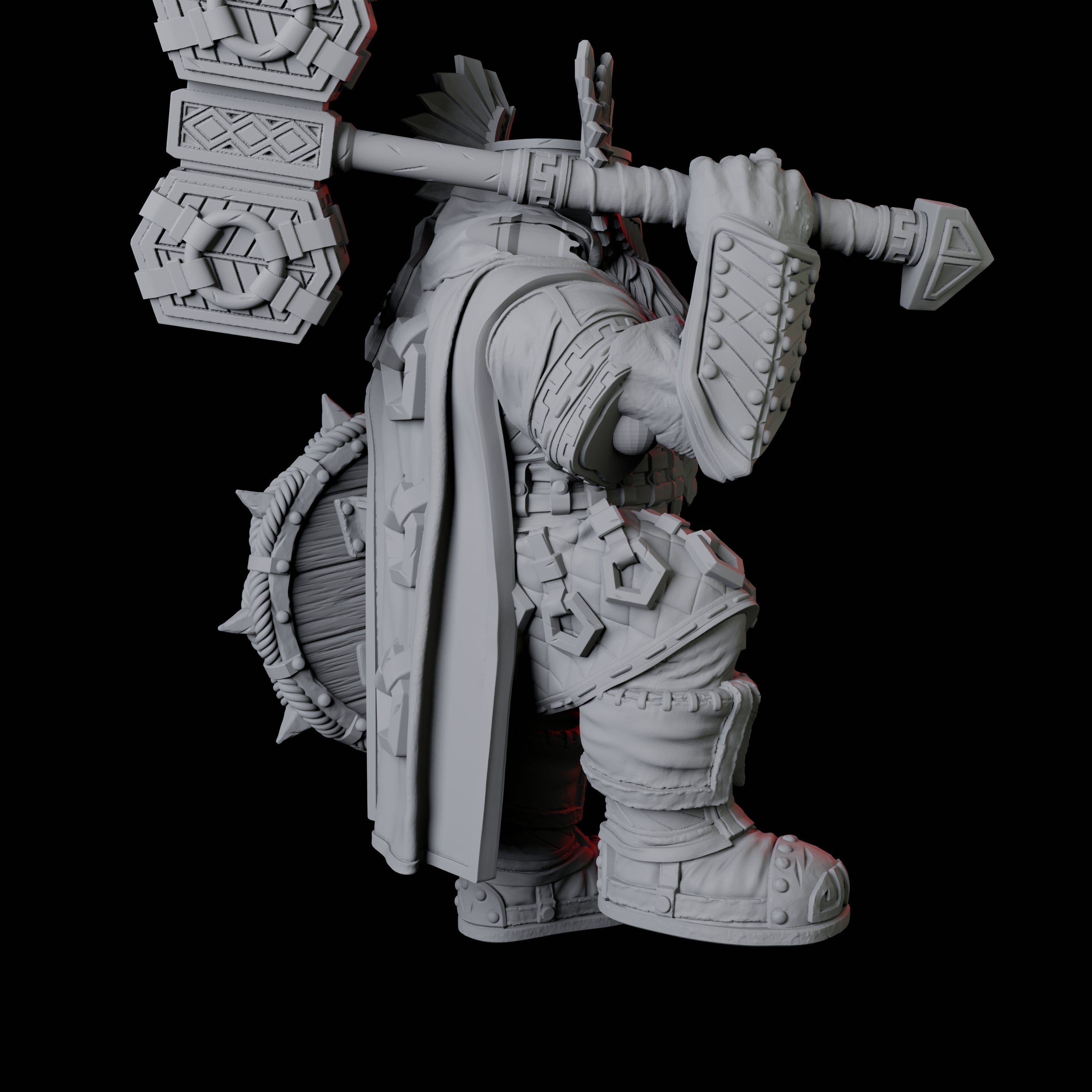 Armoured Dwarf with Shield and Hammer Miniature for Dungeons and Dragons