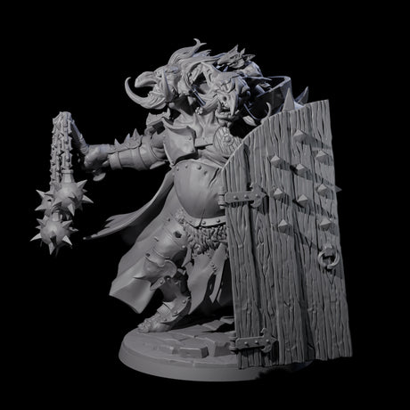 Armoured Ettin General Miniature for Dungeons and Dragons, Pathfinder or other TTRPGs