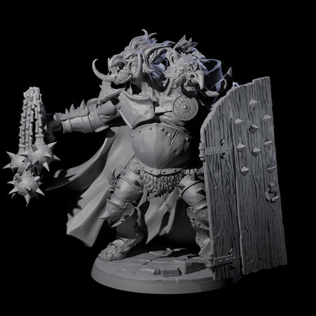 Armoured Ettin General Miniature for Dungeons and Dragons, Pathfinder or other TTRPGs