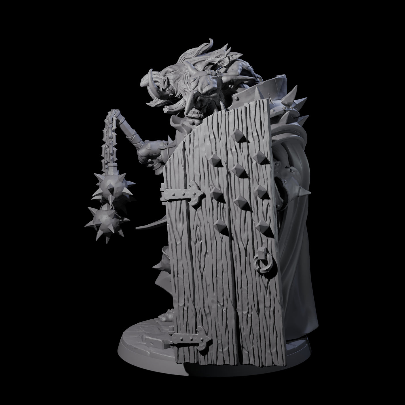 Armoured Ettin General Miniature for Dungeons and Dragons, Pathfinder or other TTRPGs