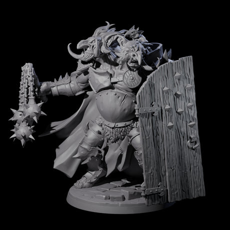 Armoured Ettin General Miniature for Dungeons and Dragons, Pathfinder or other TTRPGs