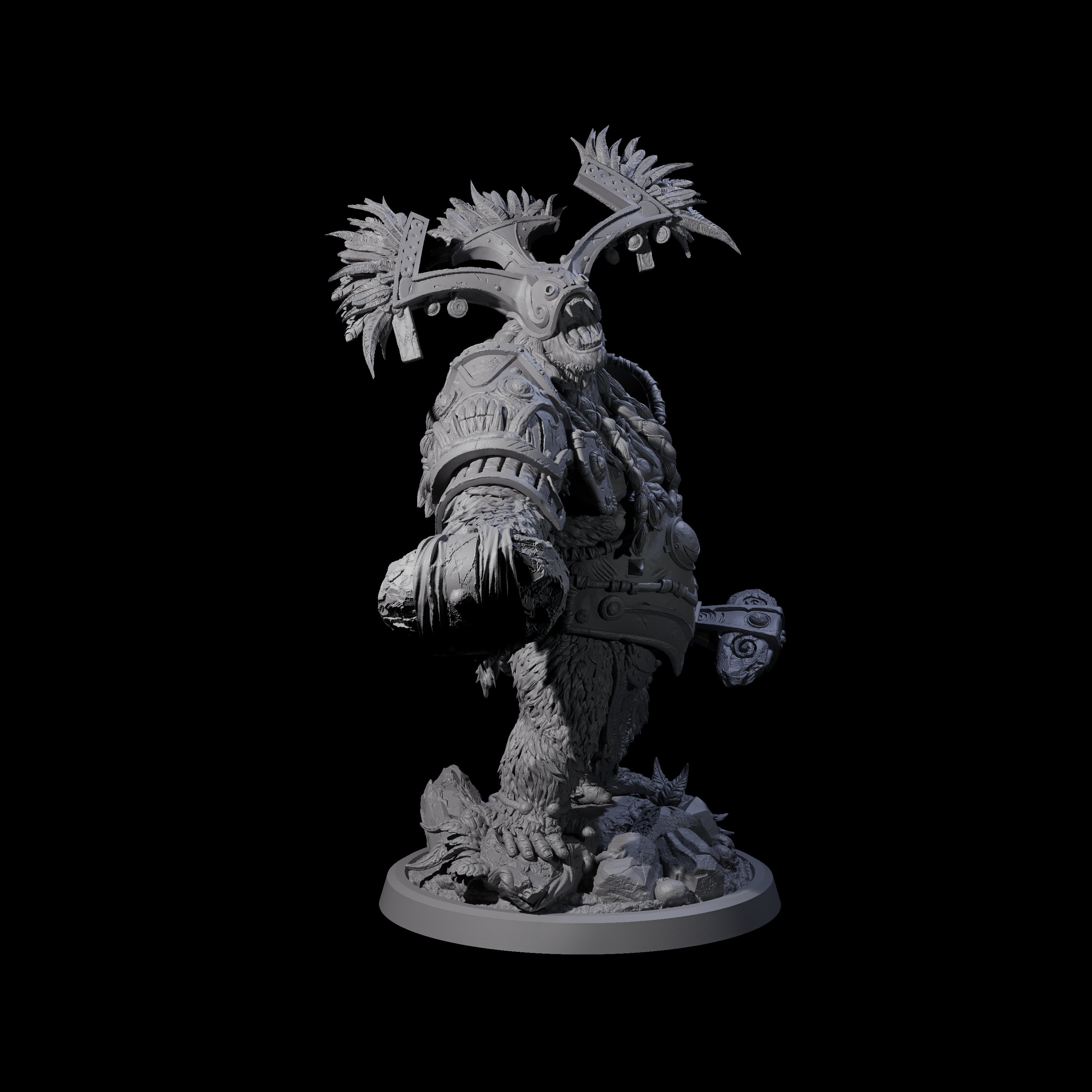 Armoured Giant Orangutan B Miniature for Dungeons and Dragons, Pathfinder or other TTRPGs