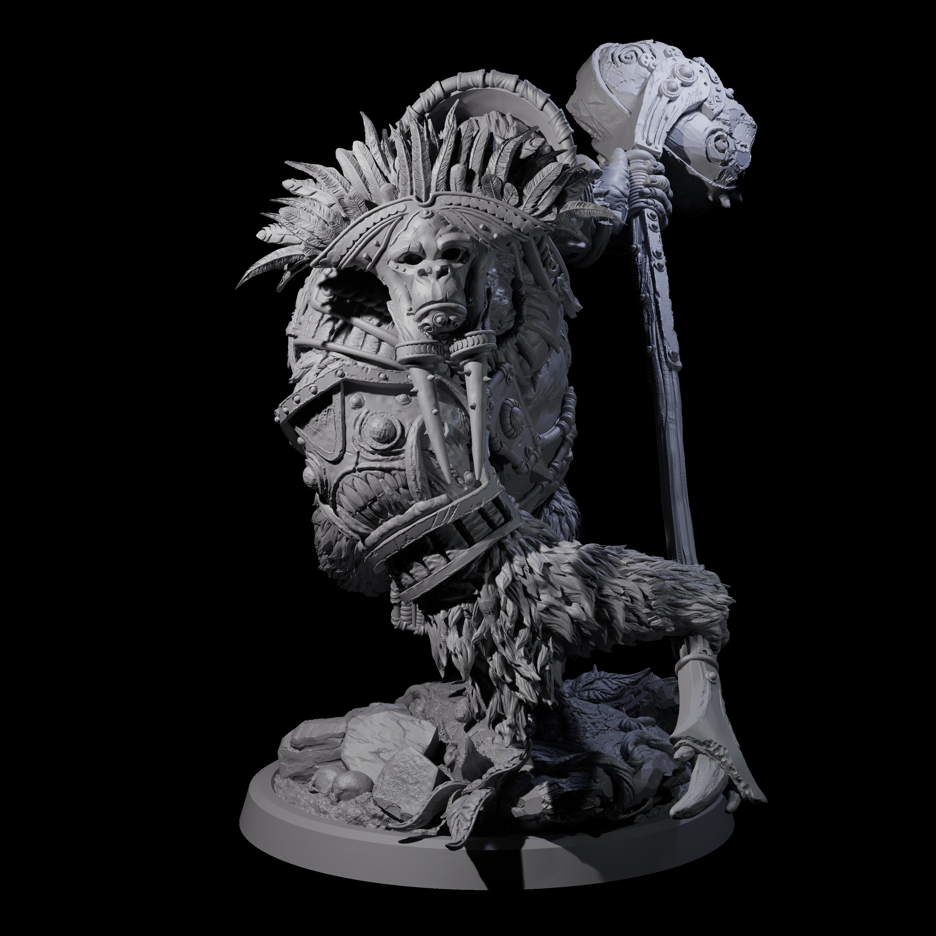 Armoured Giant Orangutan C Miniature for Dungeons and Dragons, Pathfinder or other TTRPGs