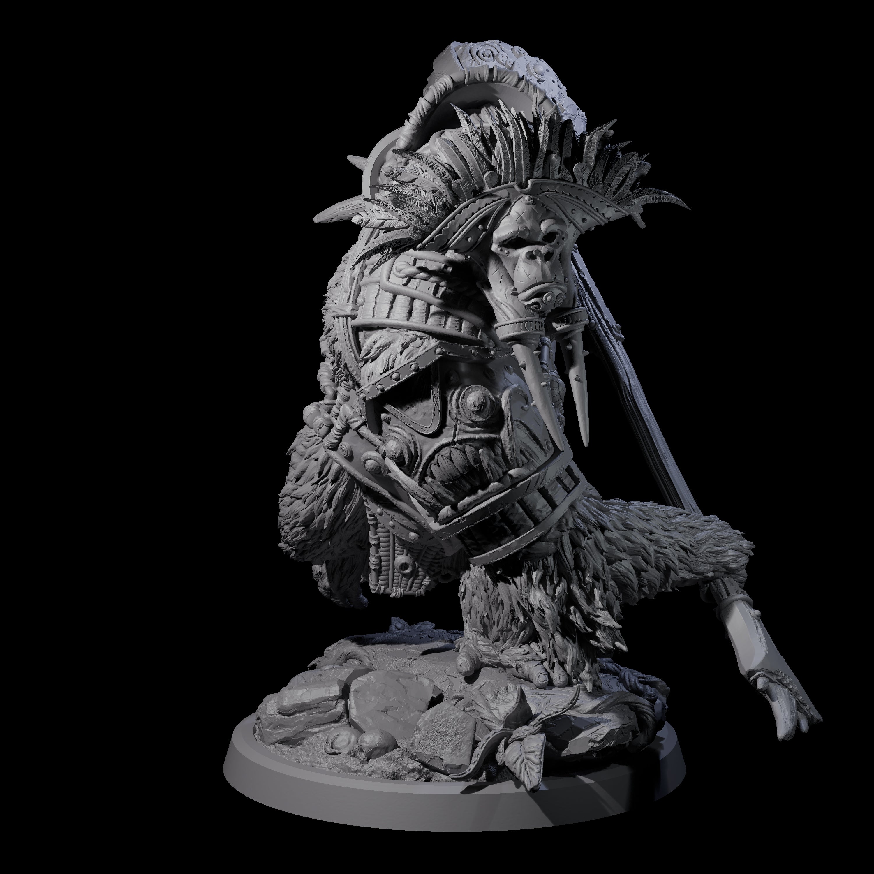 Armoured Giant Orangutan C Miniature for Dungeons and Dragons, Pathfinder or other TTRPGs