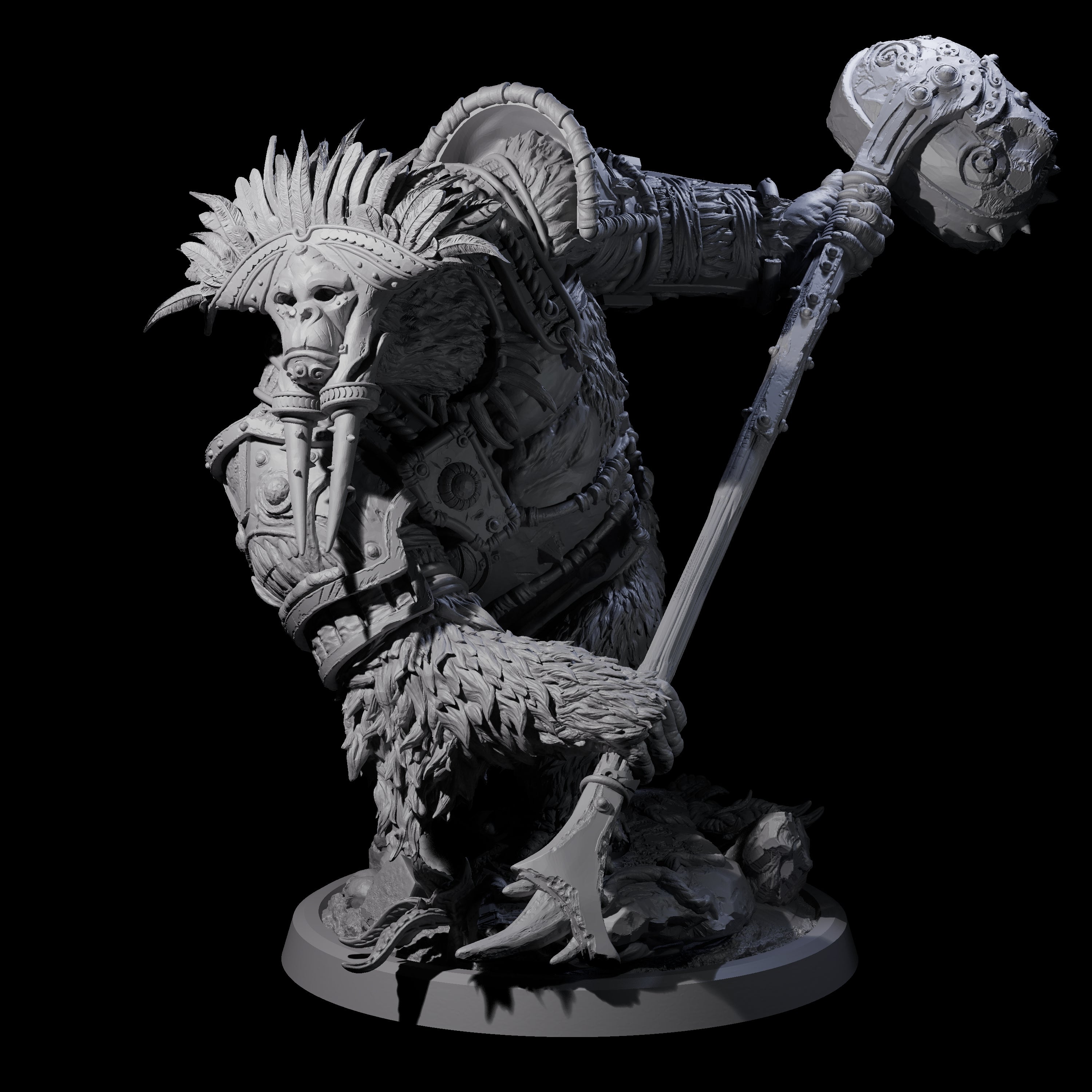 Armoured Giant Orangutan C Miniature for Dungeons and Dragons, Pathfinder or other TTRPGs