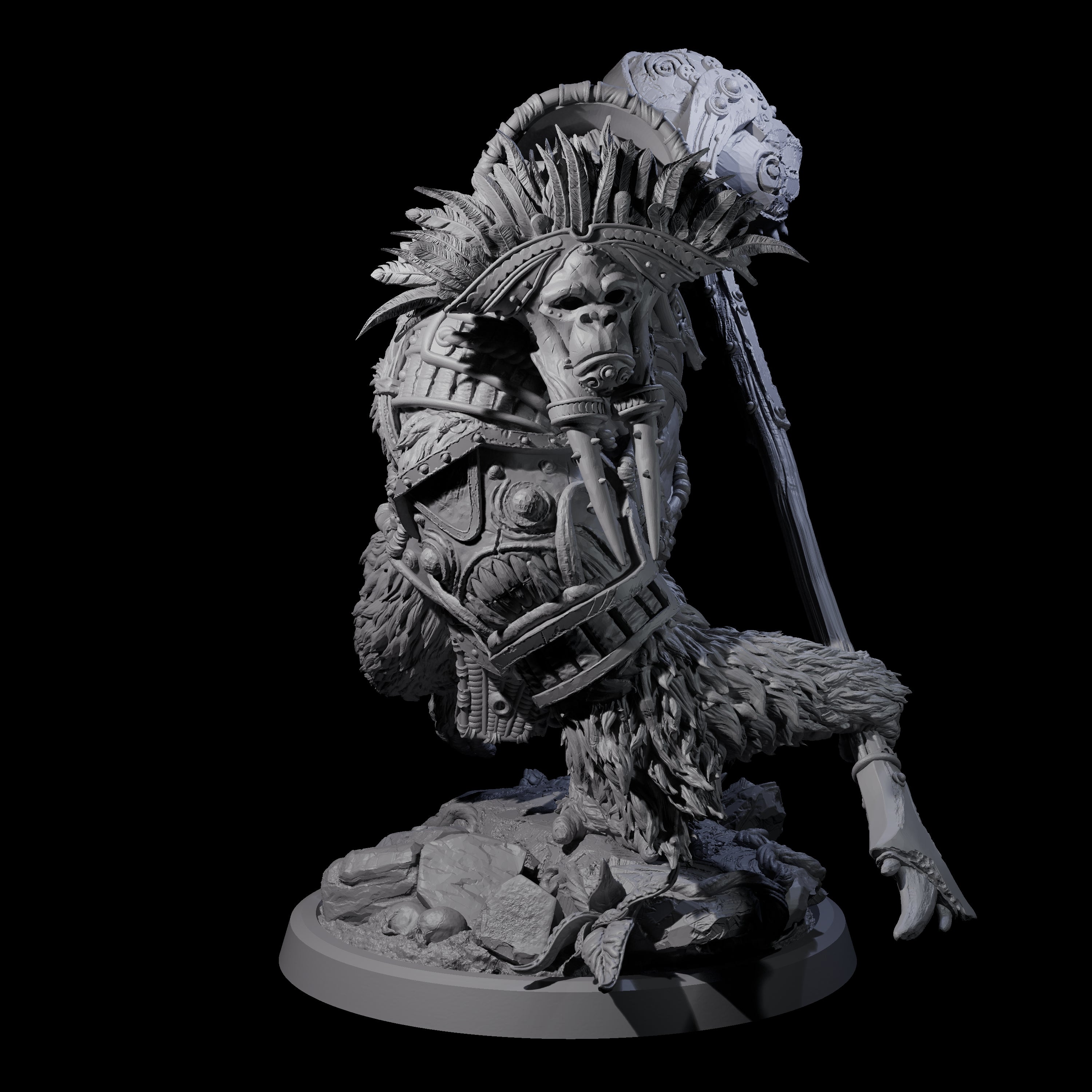 Armoured Giant Orangutan C Miniature for Dungeons and Dragons, Pathfinder or other TTRPGs