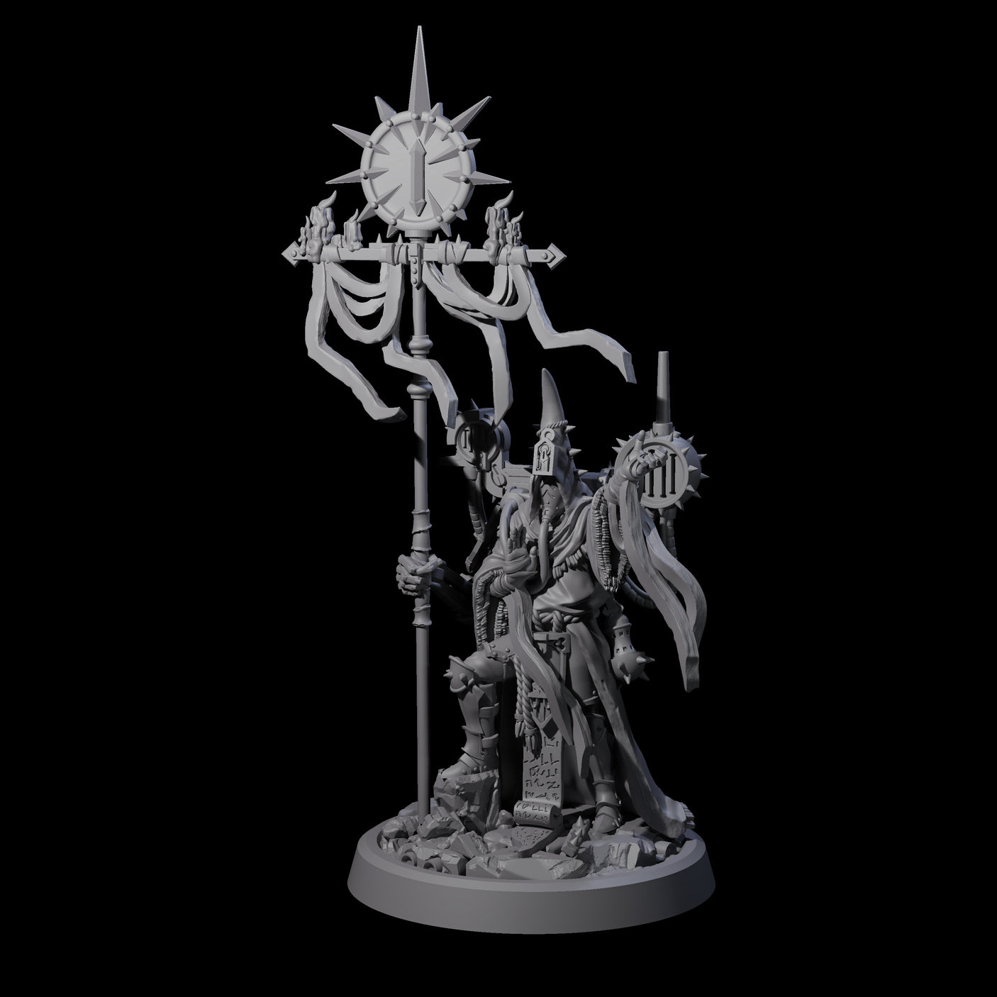 Armoured Iron Human Nuncio A Miniature for Dungeons and Dragons, Pathfinder or other TTRPGs