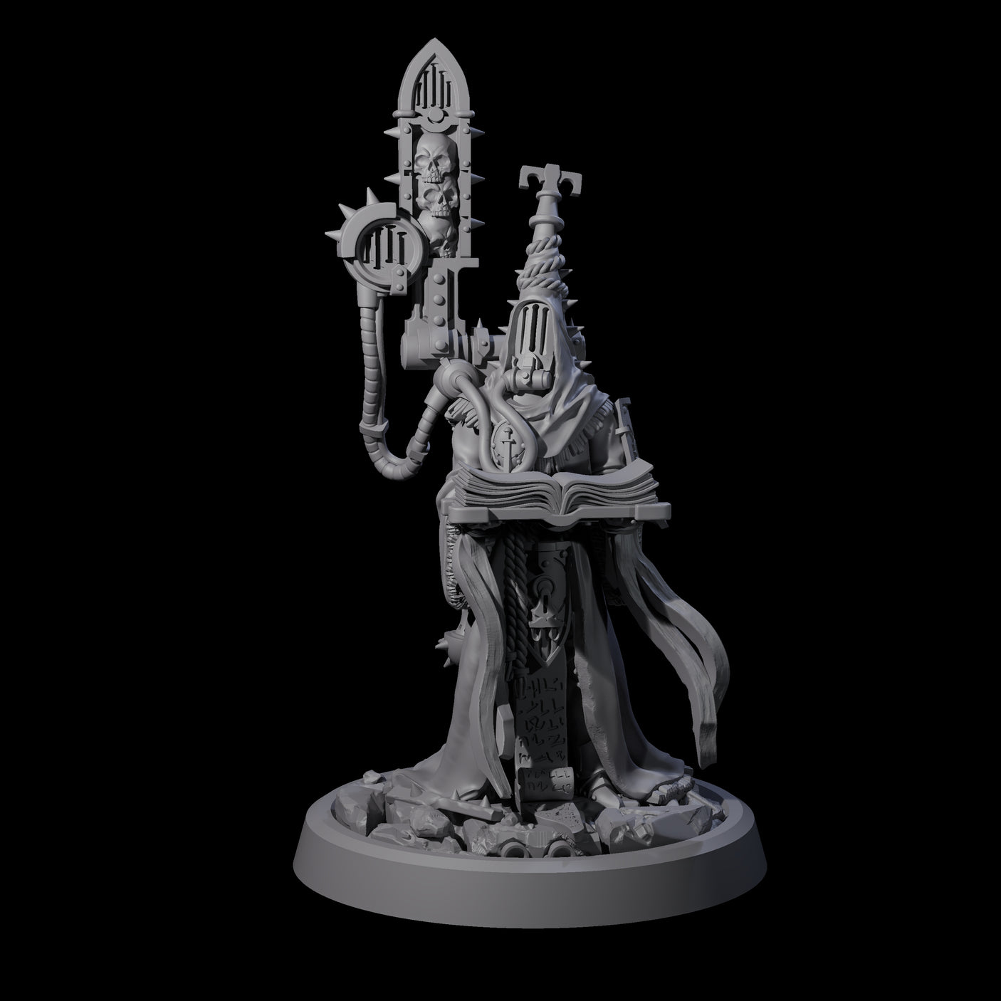 Armoured Iron Human Nuncio B Miniature for Dungeons and Dragons, Pathfinder or other TTRPGs