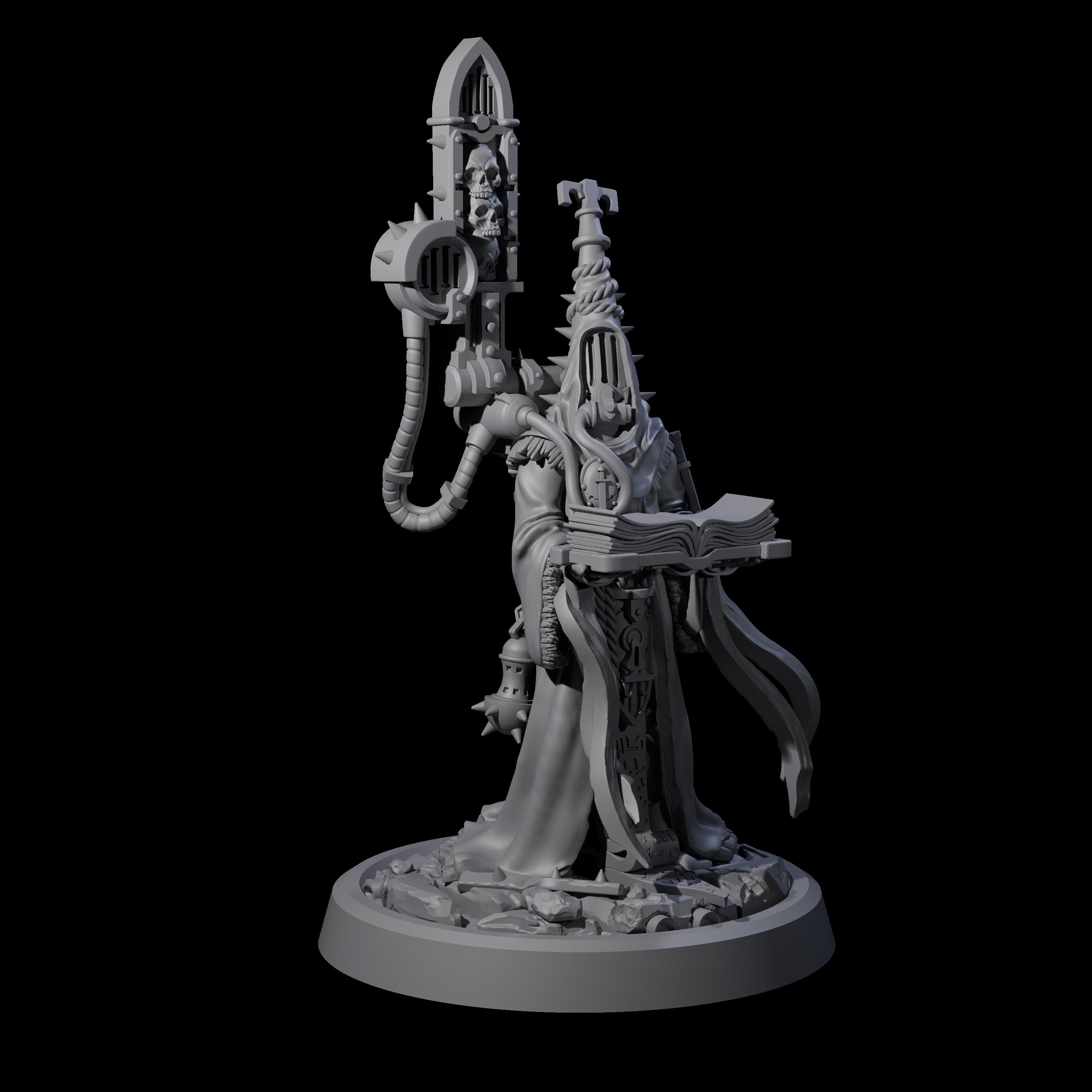 Armoured Iron Human Nuncio B Miniature for Dungeons and Dragons, Pathfinder or other TTRPGs