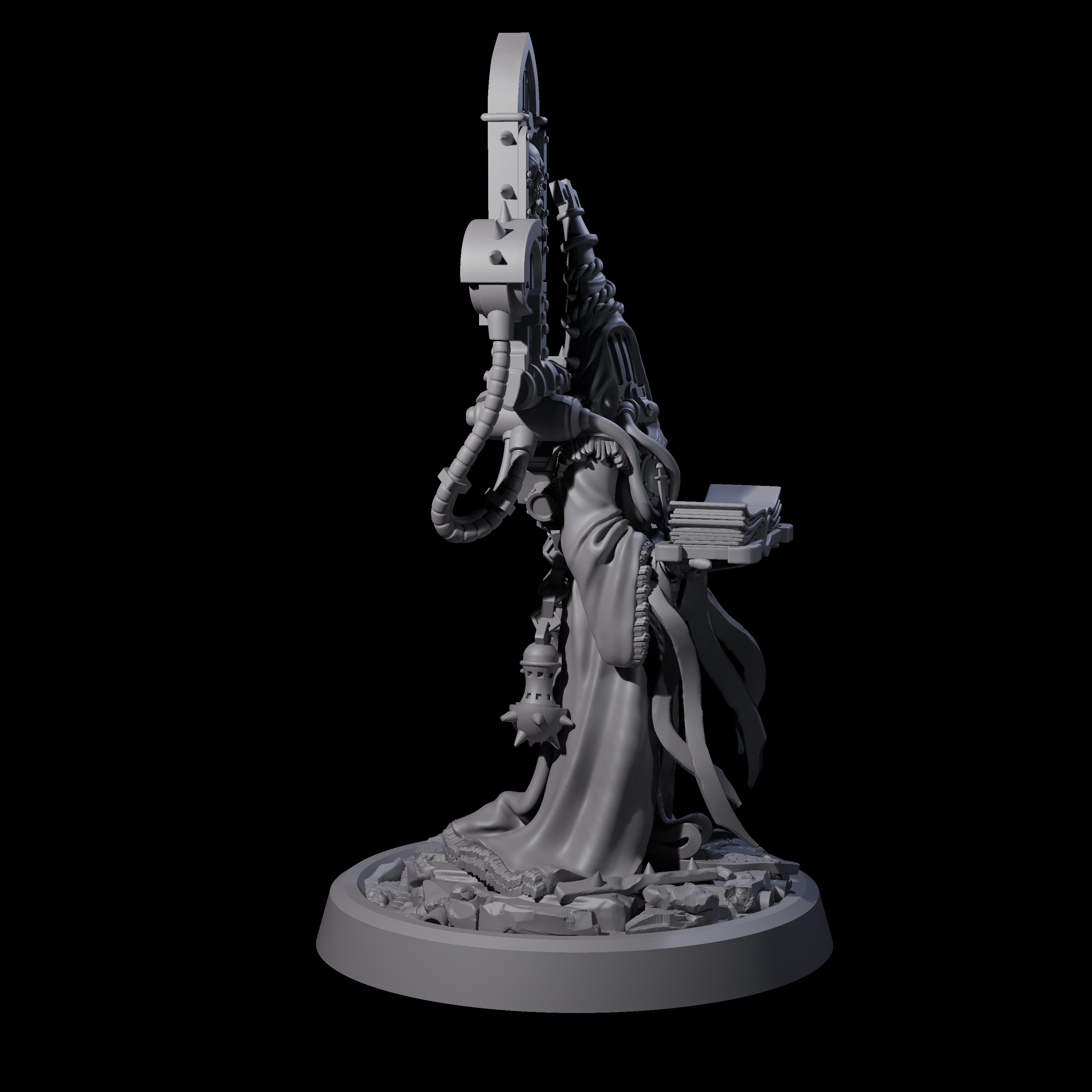 Armoured Iron Human Nuncio B Miniature for Dungeons and Dragons, Pathfinder or other TTRPGs