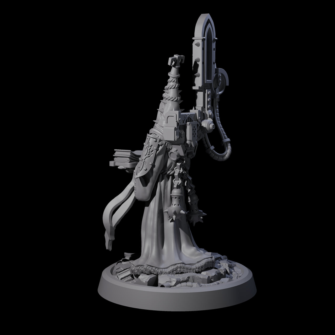 Armoured Iron Human Nuncio B Miniature for Dungeons and Dragons, Pathfinder or other TTRPGs