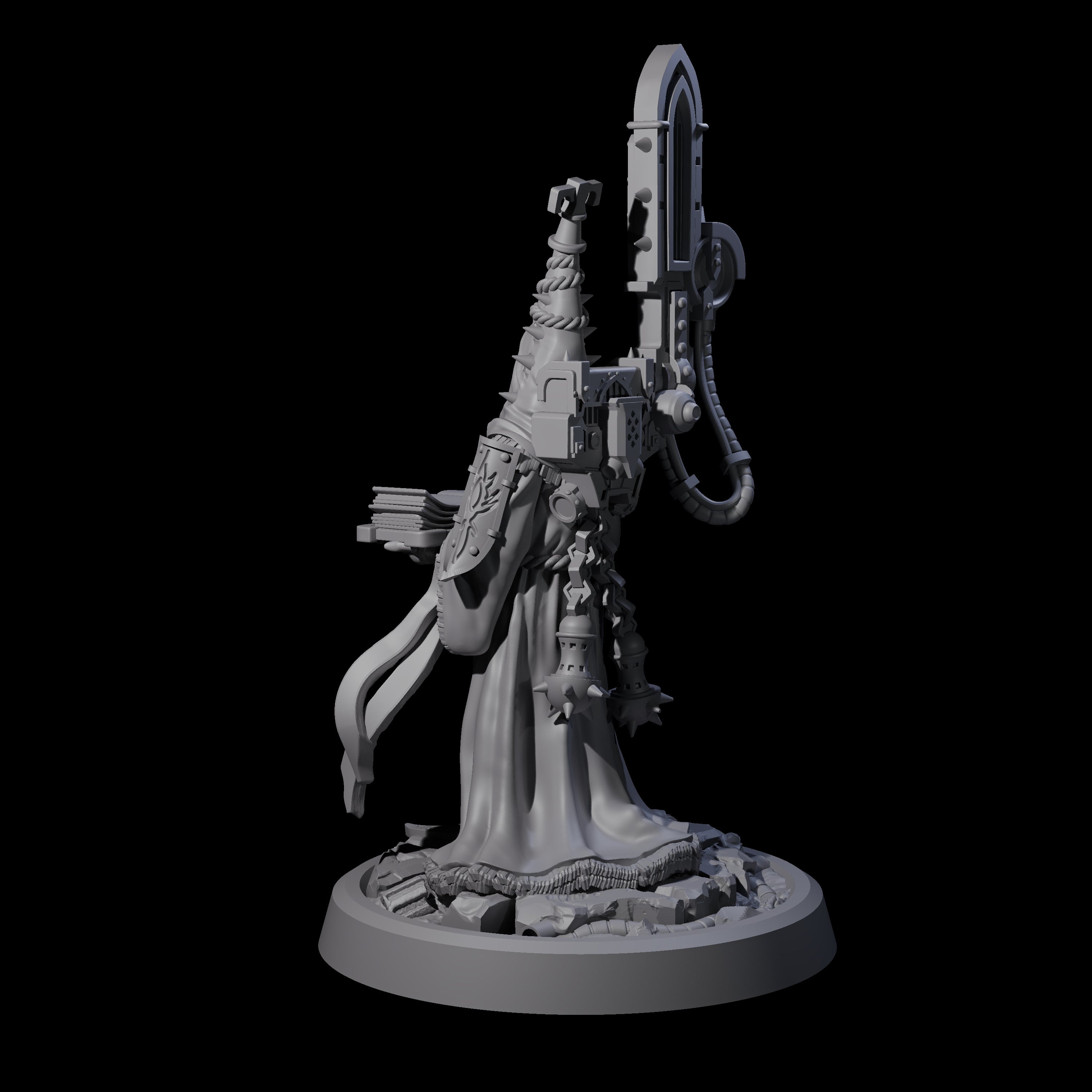 Armoured Iron Human Nuncio B Miniature for Dungeons and Dragons, Pathfinder or other TTRPGs