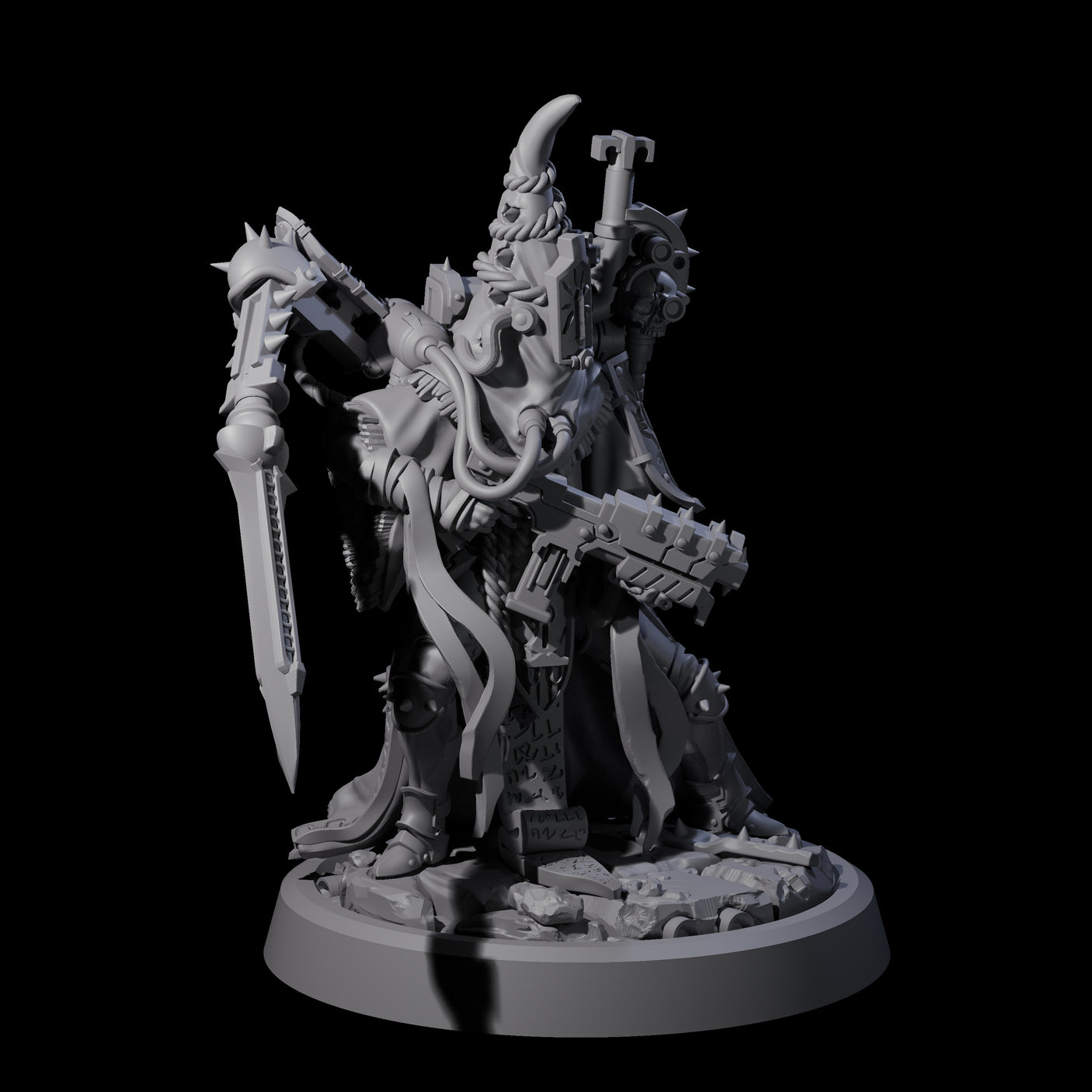 Armoured Iron Human Nuncio C Miniature for Dungeons and Dragons, Pathfinder or other TTRPGs