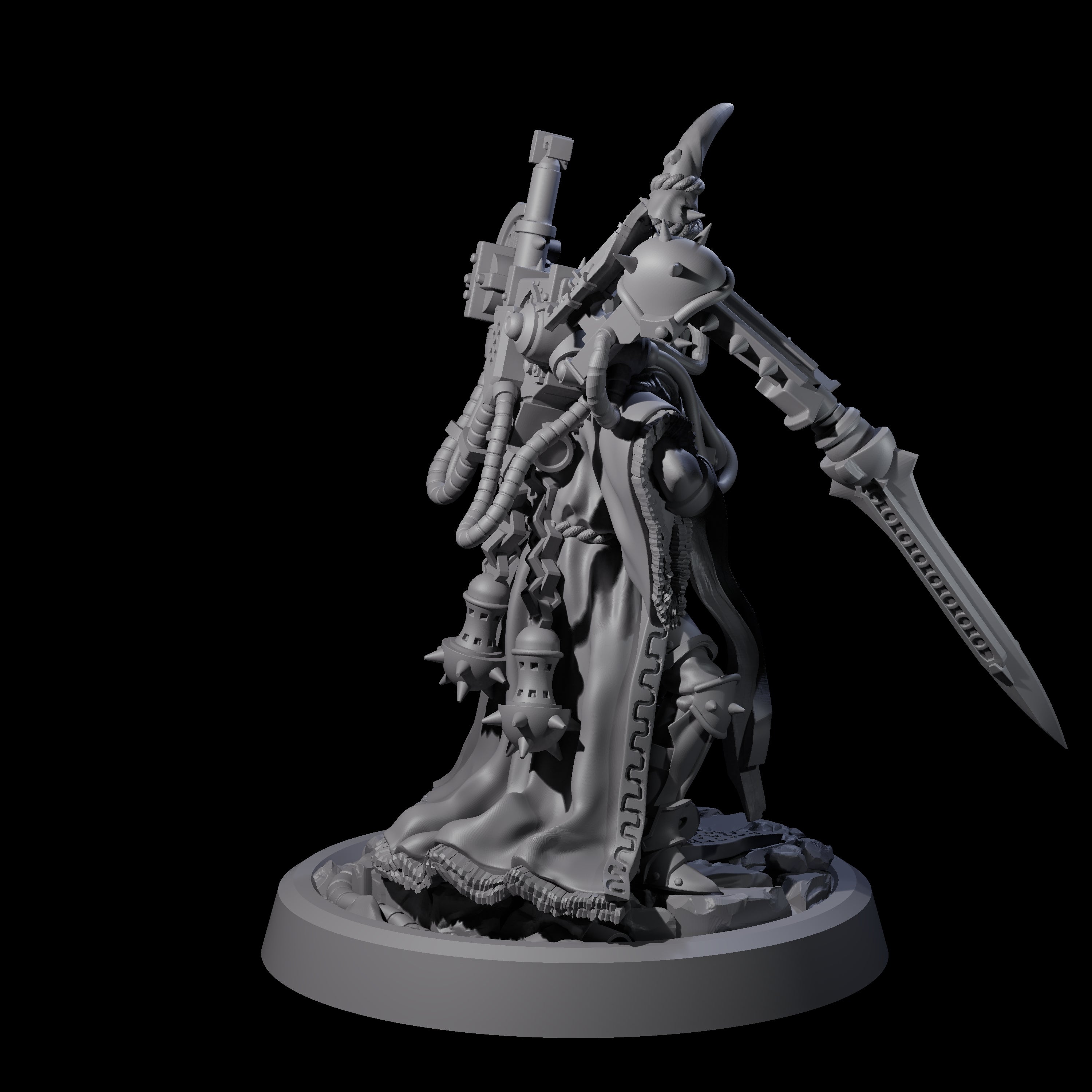Armoured Iron Human Nuncio C Miniature for Dungeons and Dragons, Pathfinder or other TTRPGs