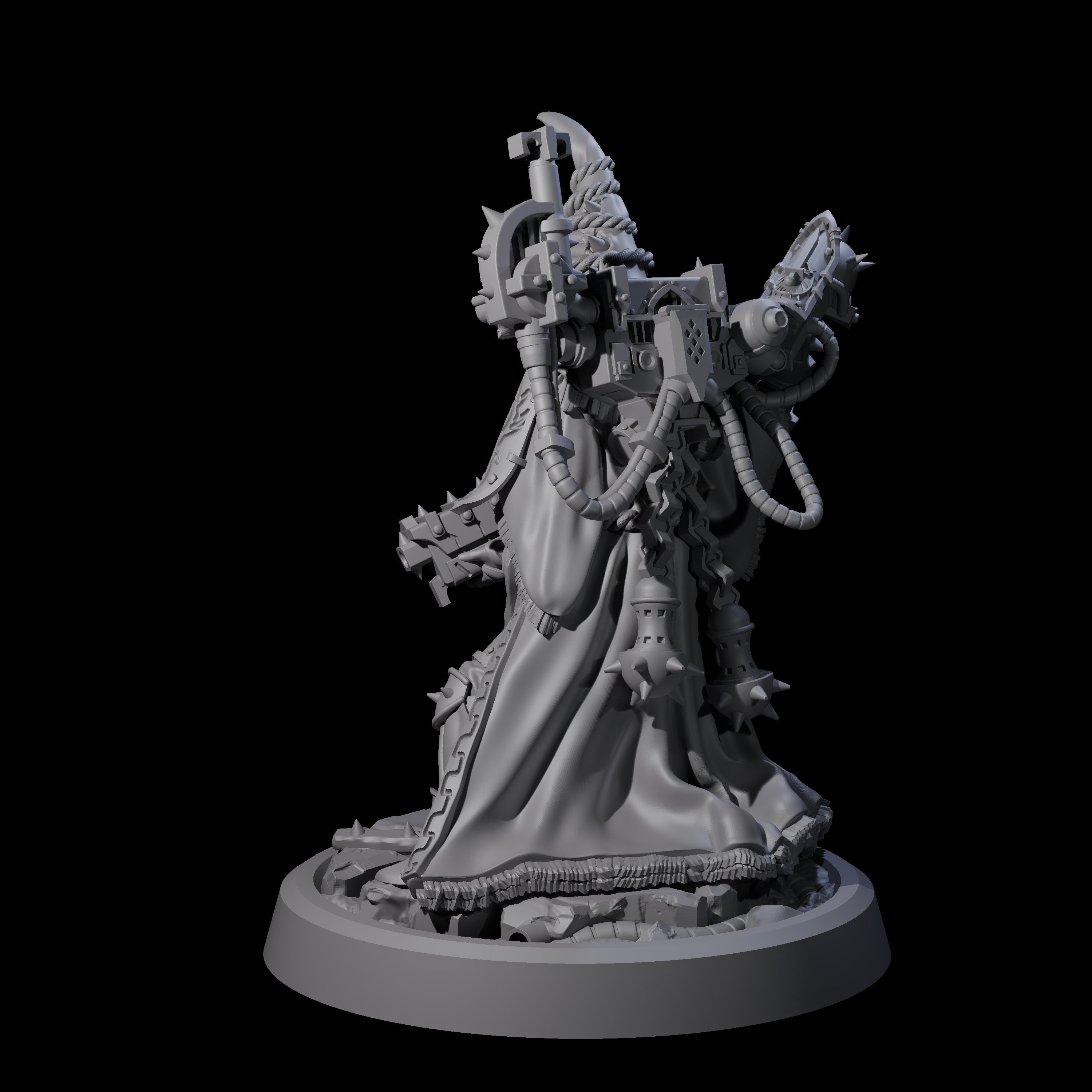 Armoured Iron Human Nuncio C Miniature for Dungeons and Dragons, Pathfinder or other TTRPGs