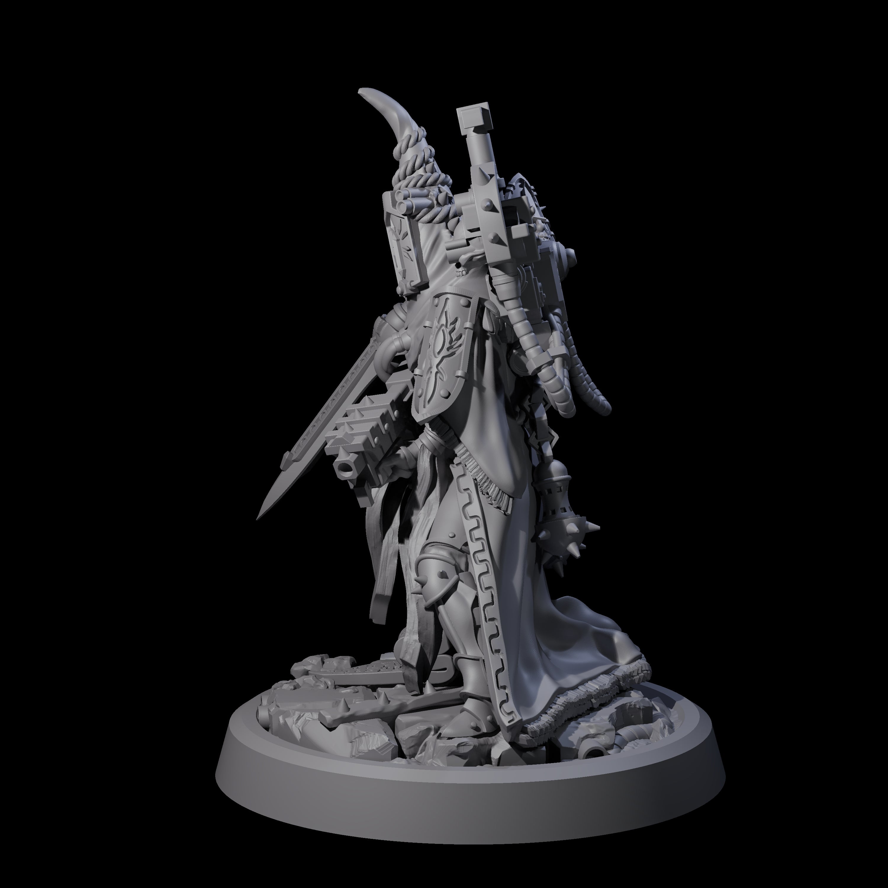 Armoured Iron Human Nuncio C Miniature for Dungeons and Dragons, Pathfinder or other TTRPGs