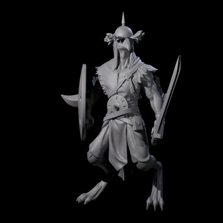 Armoured Kenku Barbarian Miniature for Dungeons and Dragons, Pathfinder or other TTRPGs