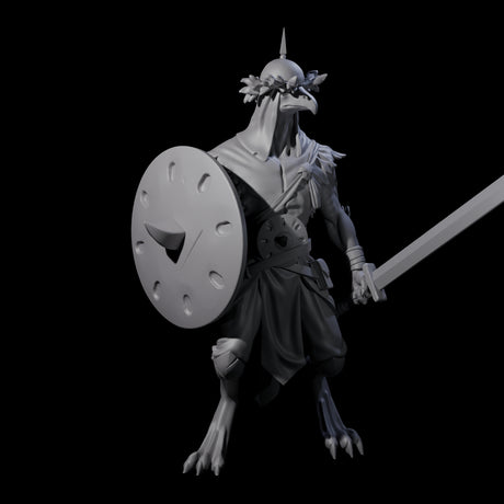 Armoured Kenku Barbarian Miniature for Dungeons and Dragons, Pathfinder or other TTRPGs