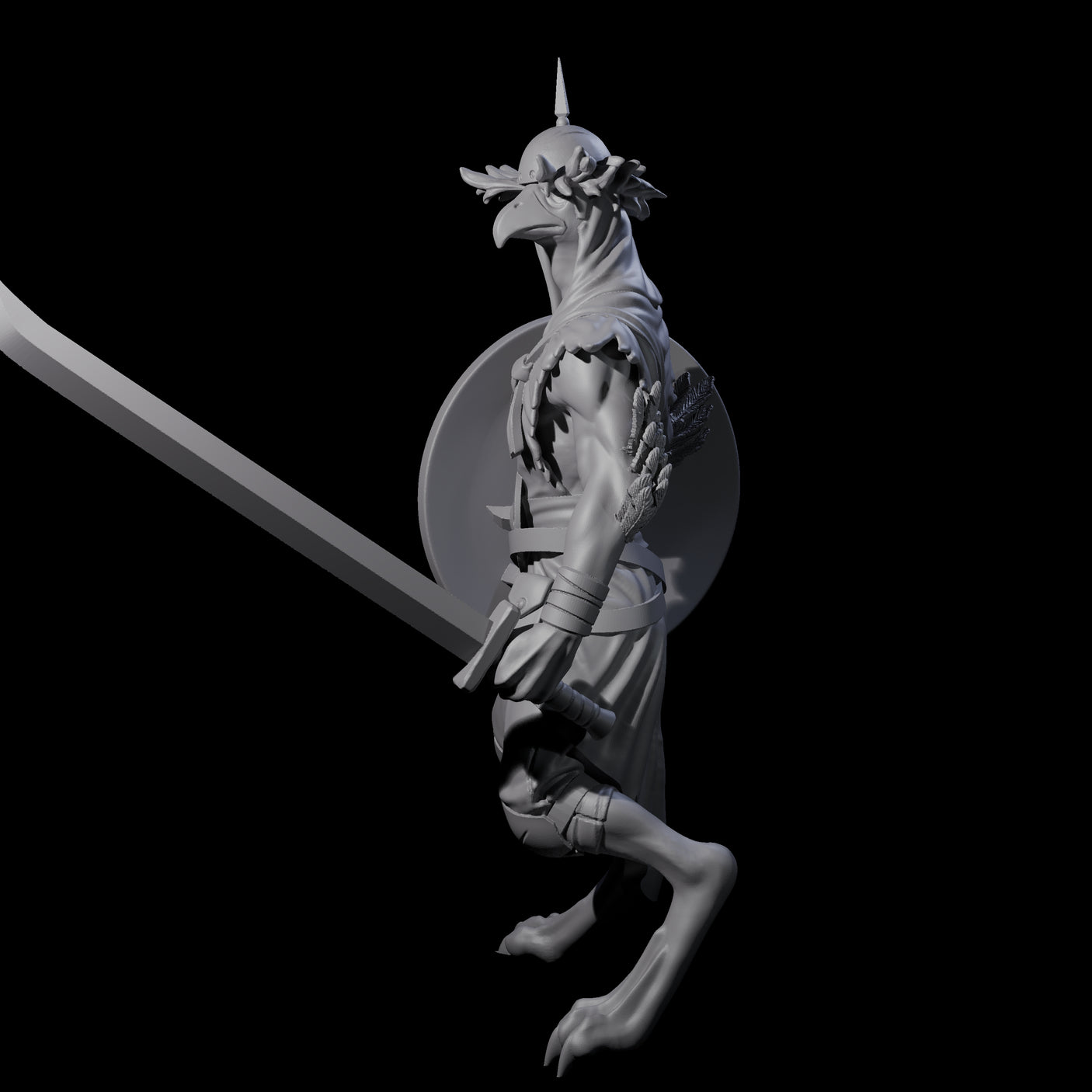 Armoured Kenku Barbarian Miniature for Dungeons and Dragons, Pathfinder or other TTRPGs