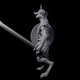 Armoured Kenku Barbarian Miniature for Dungeons and Dragons, Pathfinder or other TTRPGs