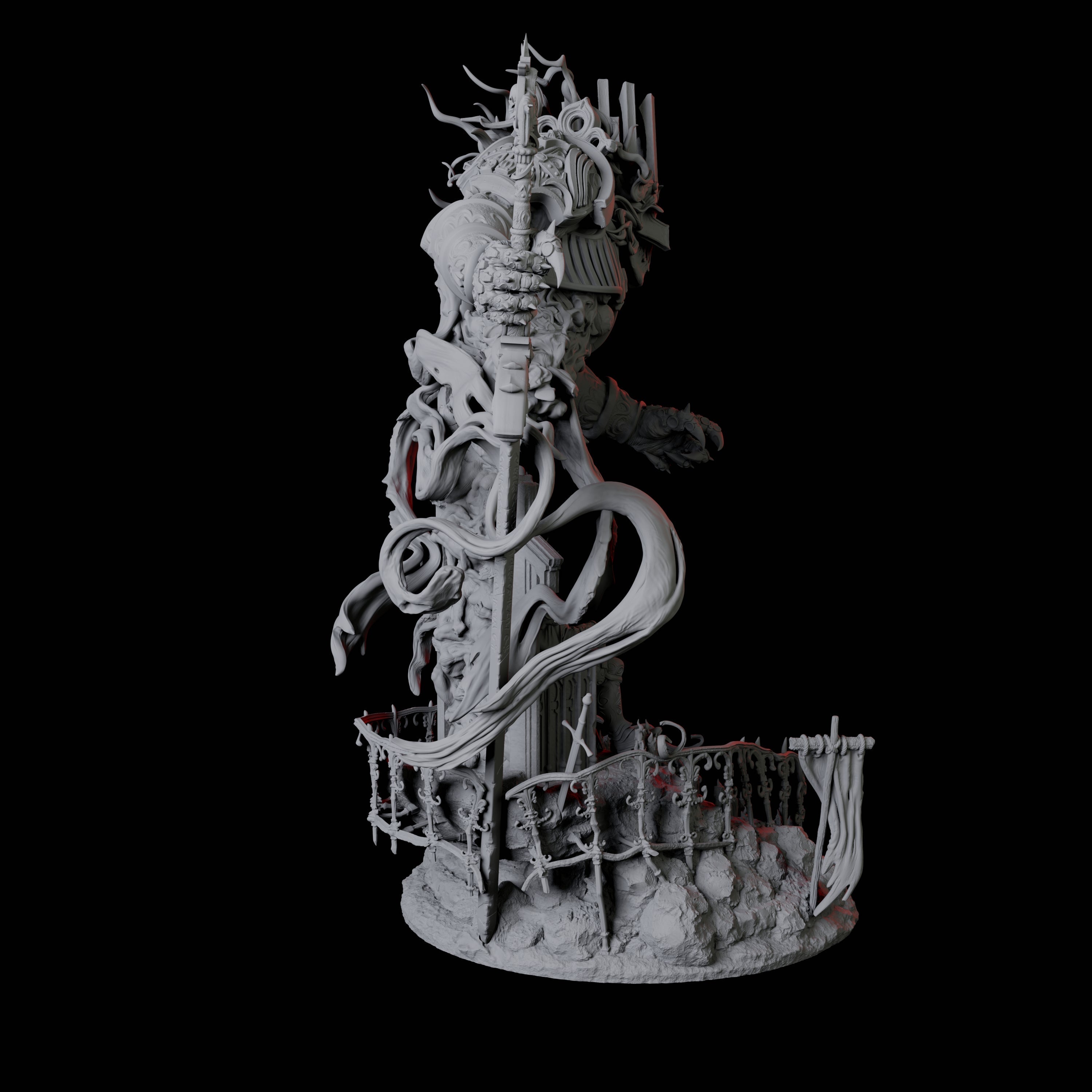 Armoured King on Throne with Lich Miniature for Dungeons and Dragons, Pathfinder or other TTRPGs