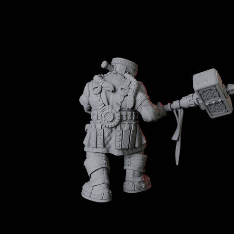 Armoured Mountain Dwarf Miniature for Dungeons and Dragons, Pathfinder or other TTRPGs