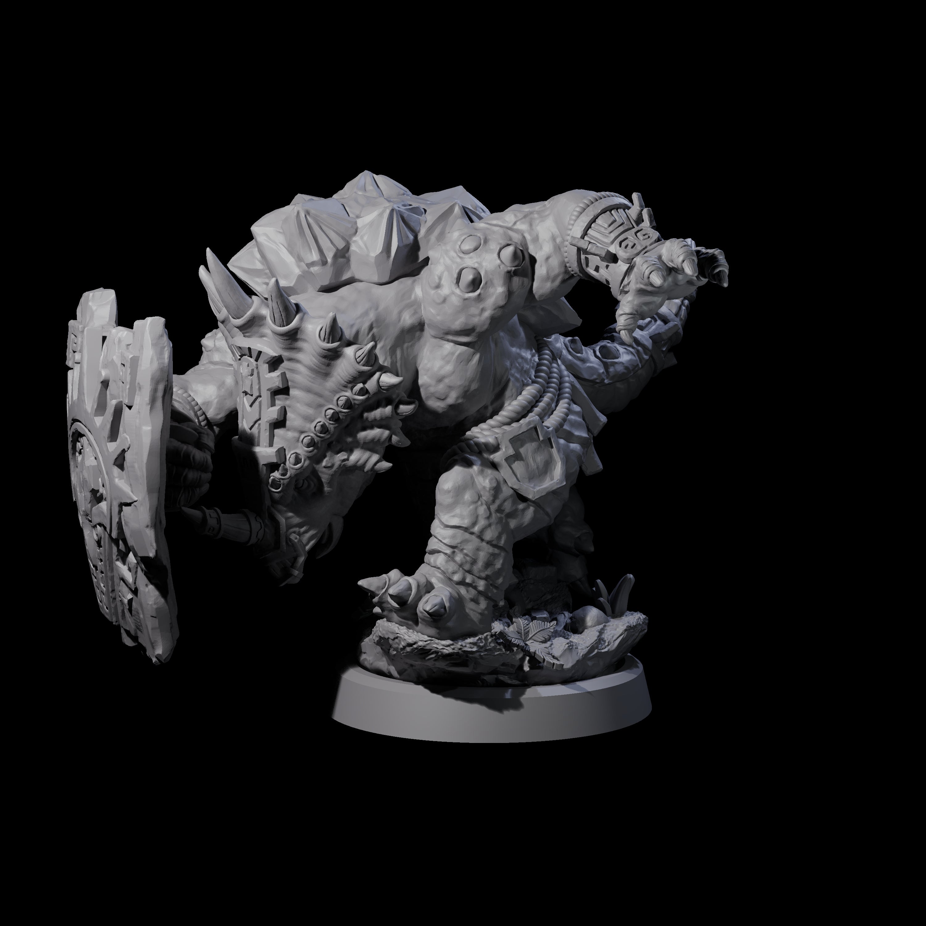 Armoured Triceratops Shield Fighter A Miniature for Dungeons and Dragons, Pathfinder or other TTRPGs