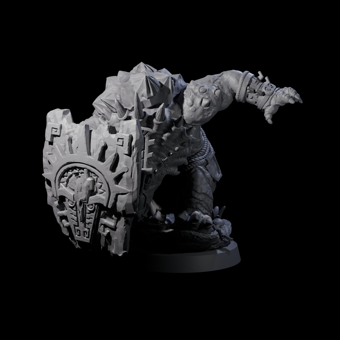 Armoured Triceratops Shield Fighter A Miniature for Dungeons and Dragons, Pathfinder or other TTRPGs