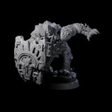Armoured Triceratops Shield Fighter A Miniature for Dungeons and Dragons, Pathfinder or other TTRPGs