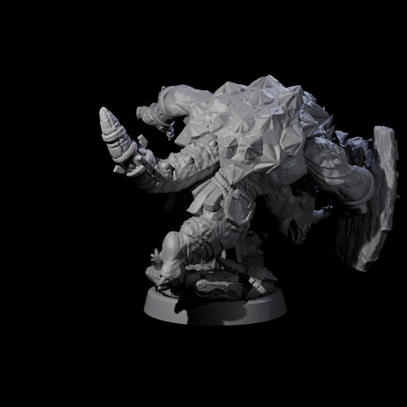 Armoured Triceratops Shield Fighter A Miniature for Dungeons and Dragons, Pathfinder or other TTRPGs