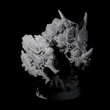 Armoured Triceratops Shield Fighter B Miniature for Dungeons and Dragons, Pathfinder or other TTRPGs
