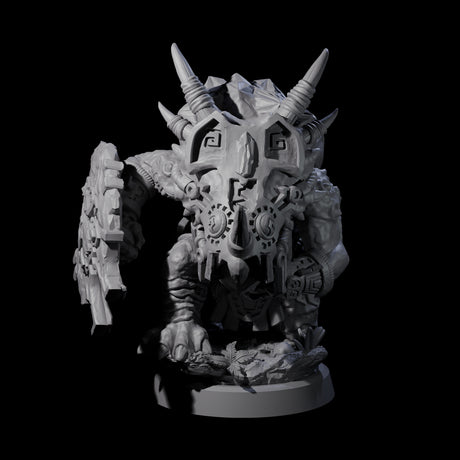 Armoured Triceratops Shield Fighter B Miniature for Dungeons and Dragons, Pathfinder or other TTRPGs
