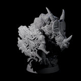 Armoured Triceratops Shield Fighter B Miniature for Dungeons and Dragons, Pathfinder or other TTRPGs