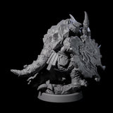 Armoured Triceratops Shield Fighter B Miniature for Dungeons and Dragons, Pathfinder or other TTRPGs