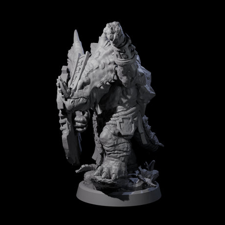Armoured Triceratops Shield Fighter C Miniature for Dungeons and Dragons, Pathfinder or other TTRPGs