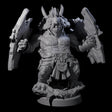 Armoured Triceratops Shield Fighter D Miniature for Dungeons and Dragons, Pathfinder or other TTRPGs