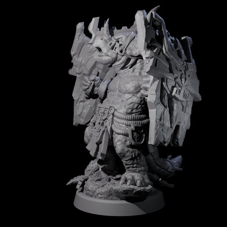 Armoured Triceratops Shield Fighter D Miniature for Dungeons and Dragons, Pathfinder or other TTRPGs