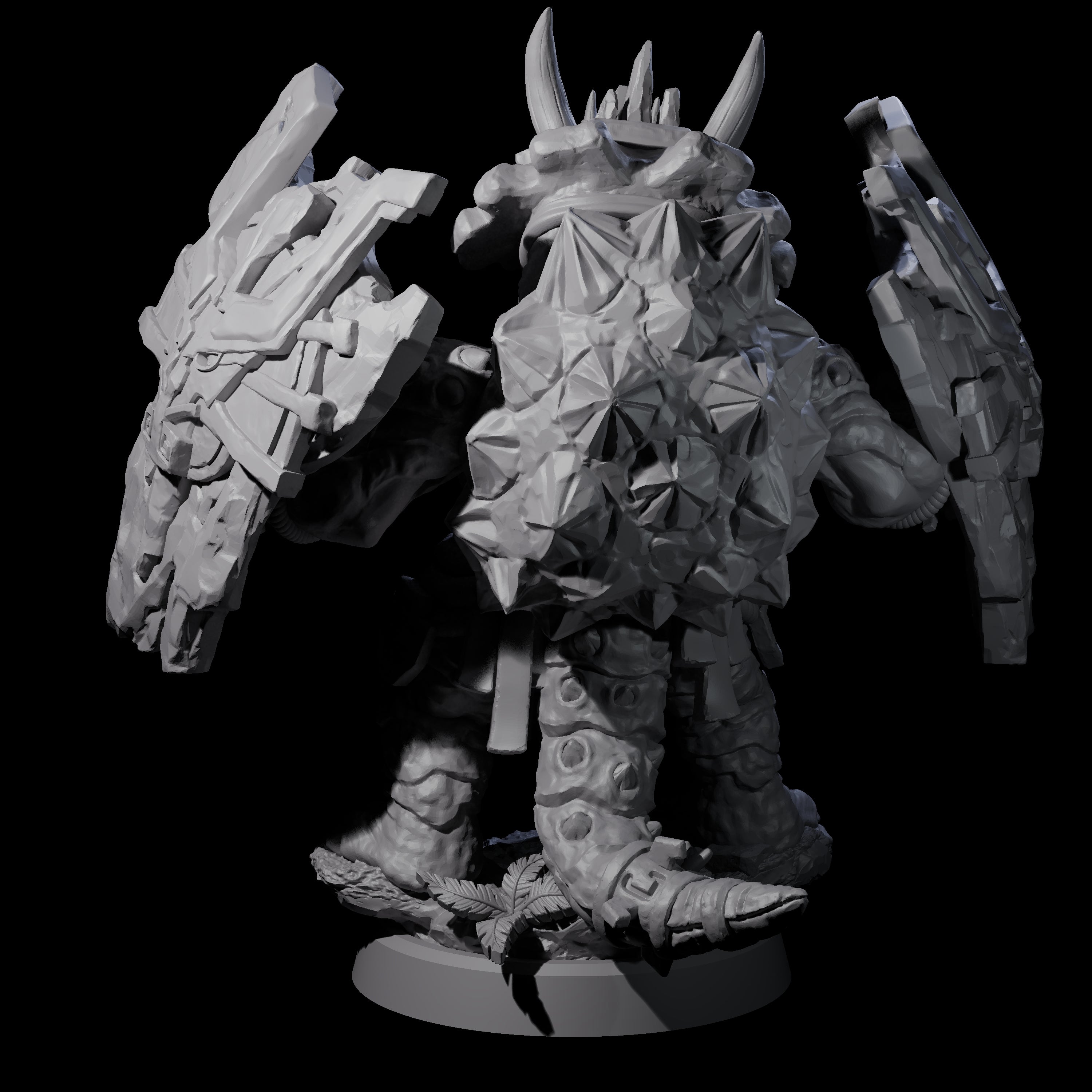 Armoured Triceratops Shield Fighter D Miniature for Dungeons and Dragons, Pathfinder or other TTRPGs
