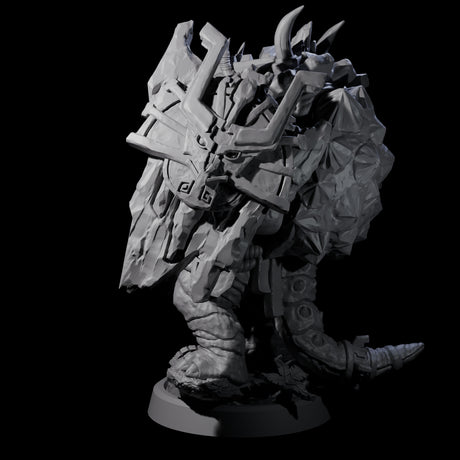 Armoured Triceratops Shield Fighter D Miniature for Dungeons and Dragons, Pathfinder or other TTRPGs