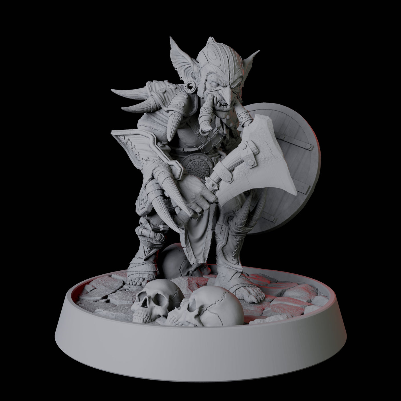 Armoured Tusked Goblin Miniature for Dungeons and Dragons, Pathfinder or other TTRPGs
